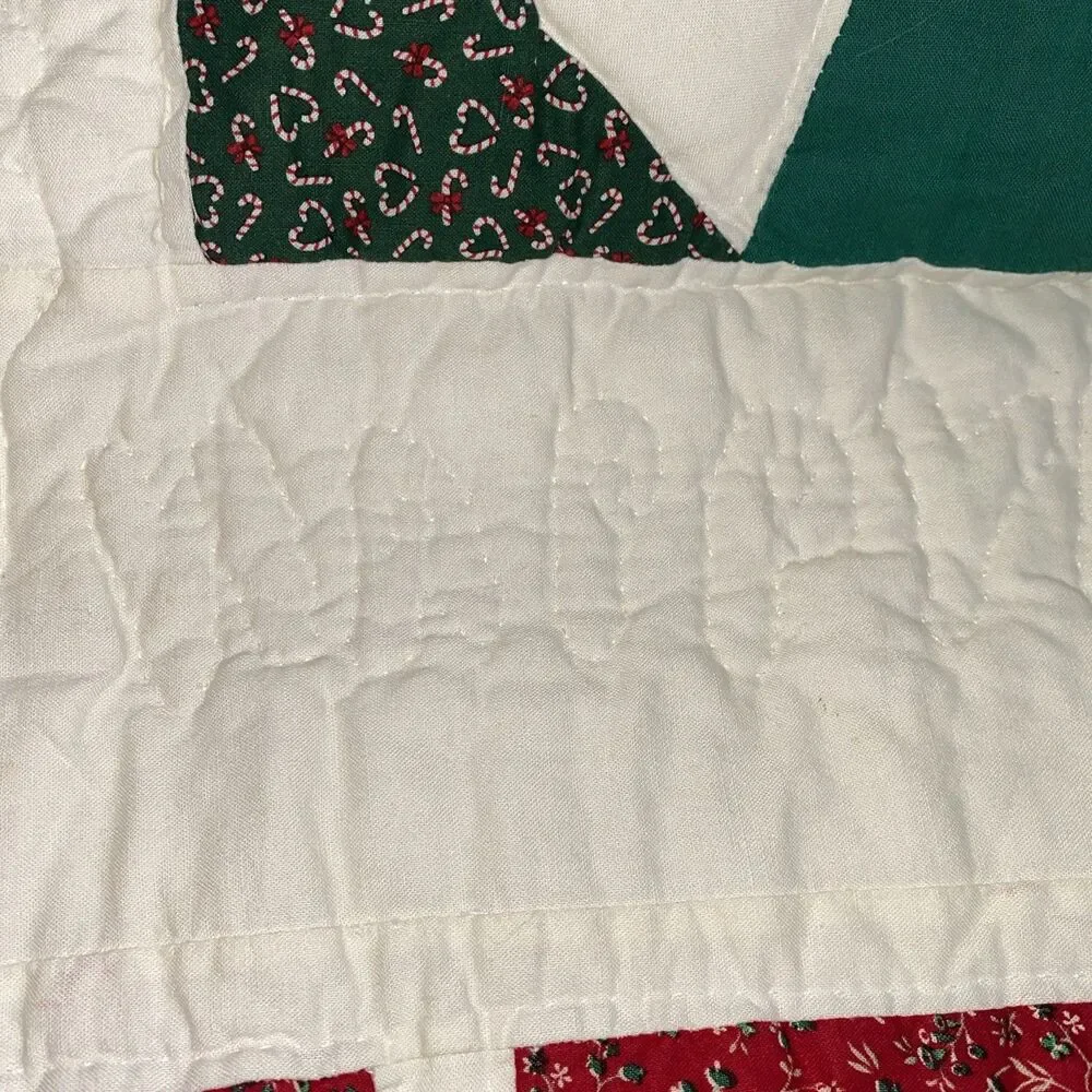 Vintage-Style Christmas Train Quilt - Extra Long Bed/Table Runner (46
